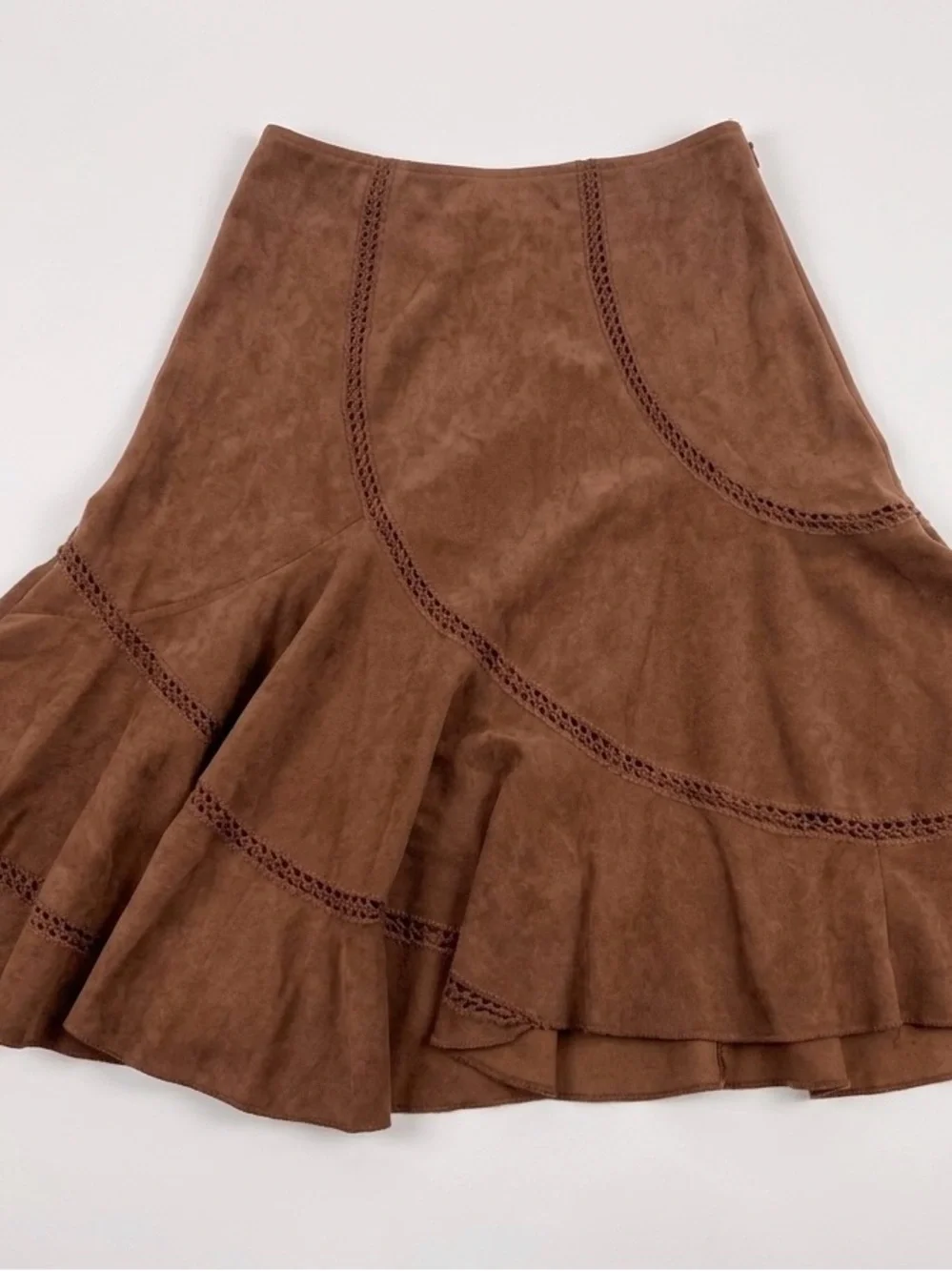 Le Château Suede-Look A-Line Skirt - 28" Length - Picture 2 of 7